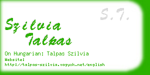 szilvia talpas business card